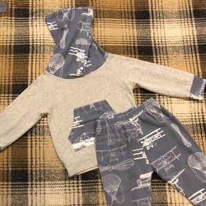 24 Month Airplane Hoodie and Pant Set